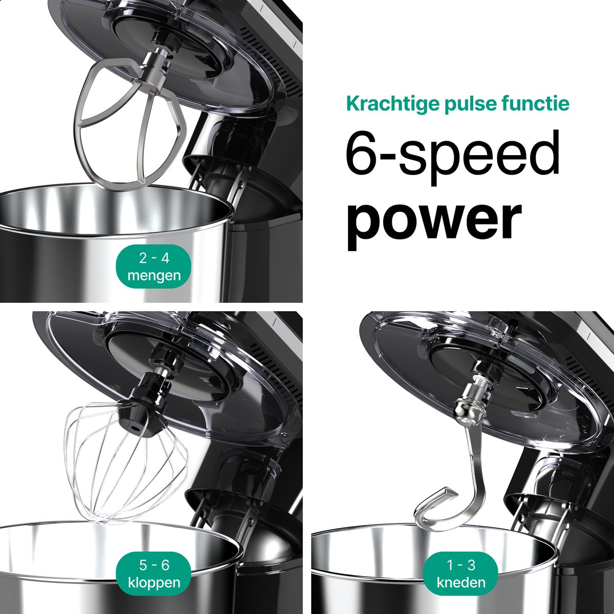 Keukenmachine 2000W review: 6.2L foodprocessor, deeg kneden