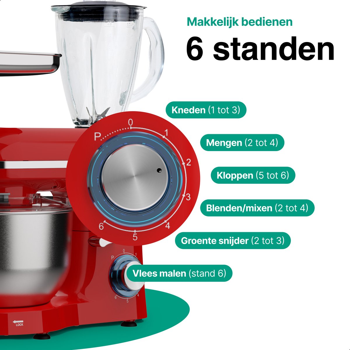 Keukenmachine multifunctioneel 2000W review: deeg kneden, blender
