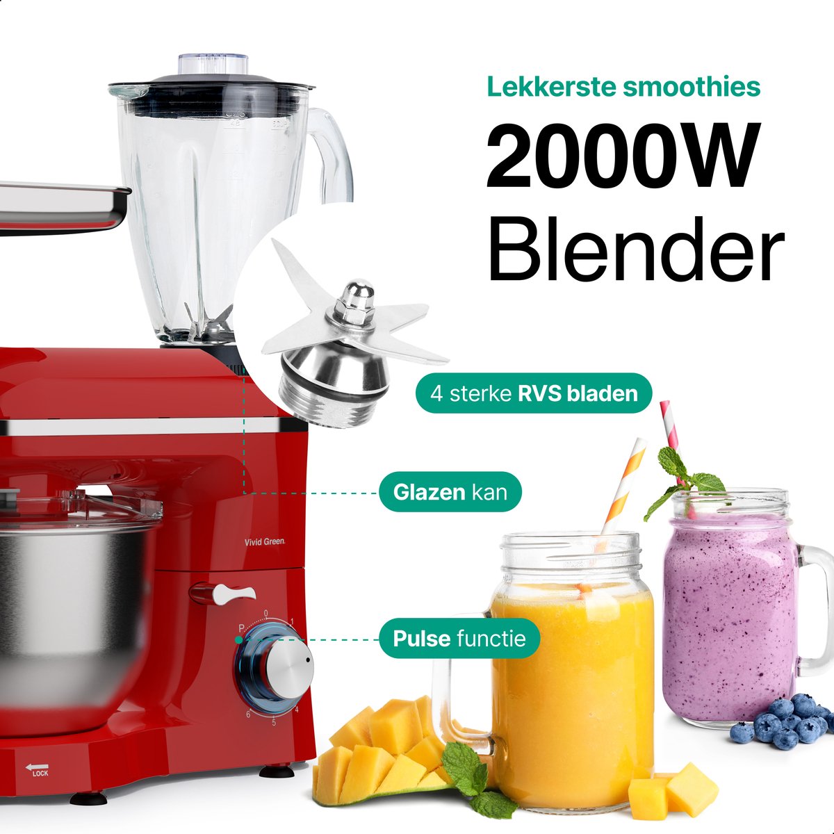 Keukenmachine multifunctioneel 2000W review: deeg kneden, blender
