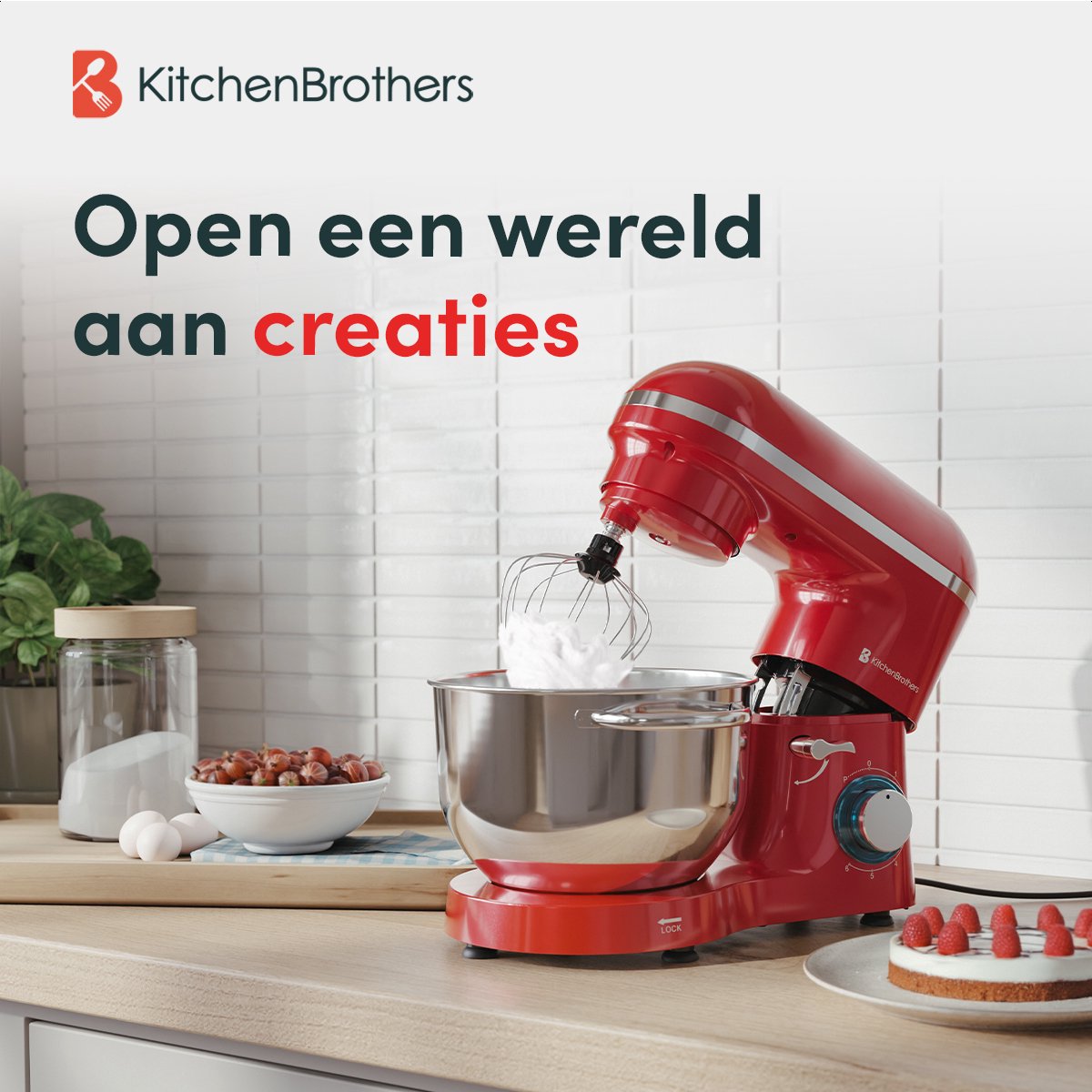 KitchenBrothers 2000W Keukenmachine review: brooddeeg in 6,2L kom