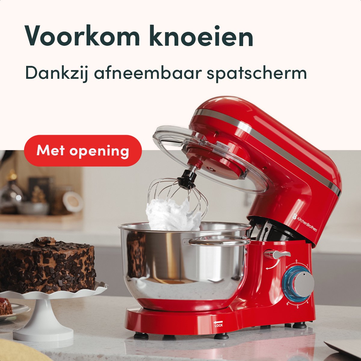 KitchenBrothers 2000W Keukenmachine review: brooddeeg in 6,2L kom