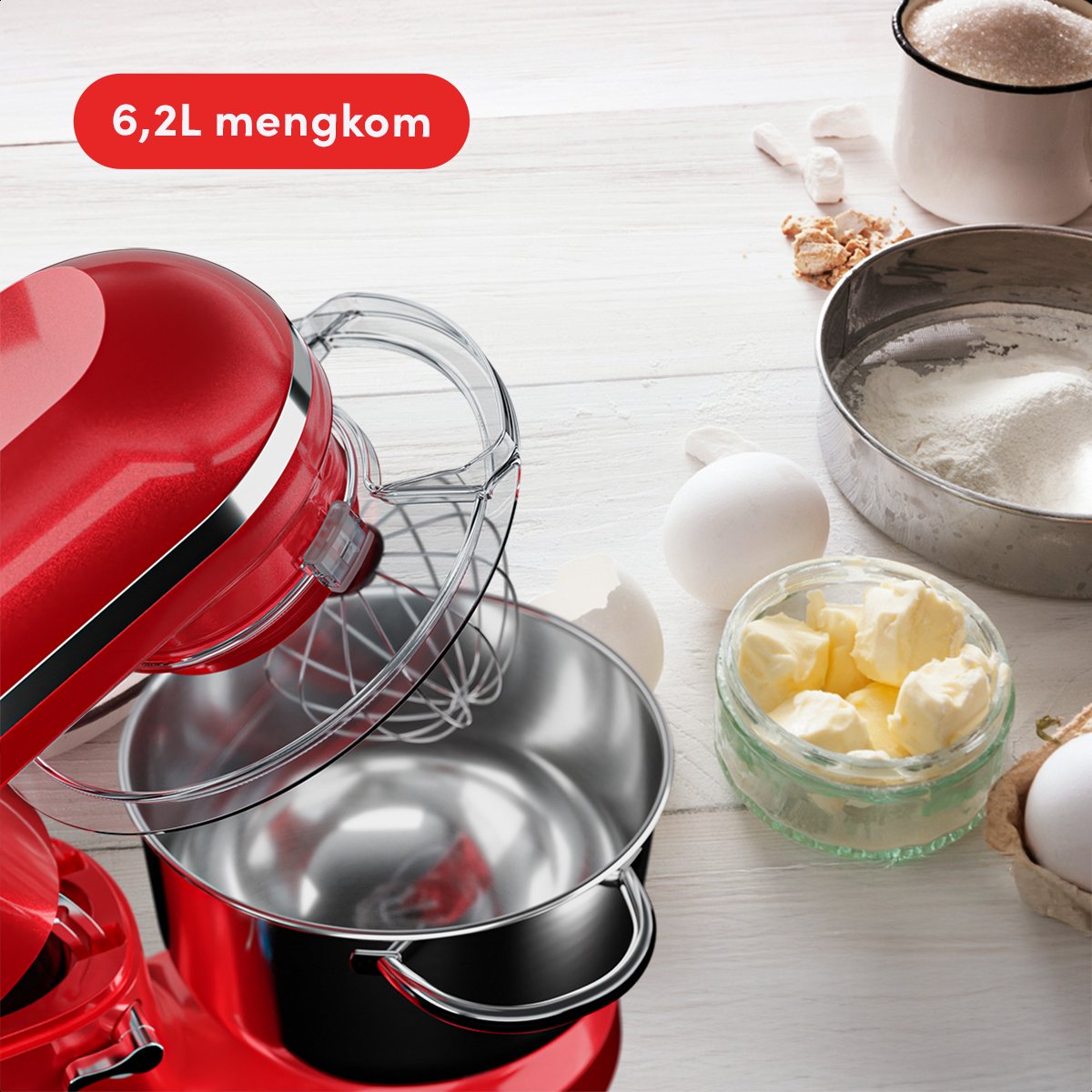 KitchenBrothers 2000W Keukenmachine review: brooddeeg in 6,2L kom