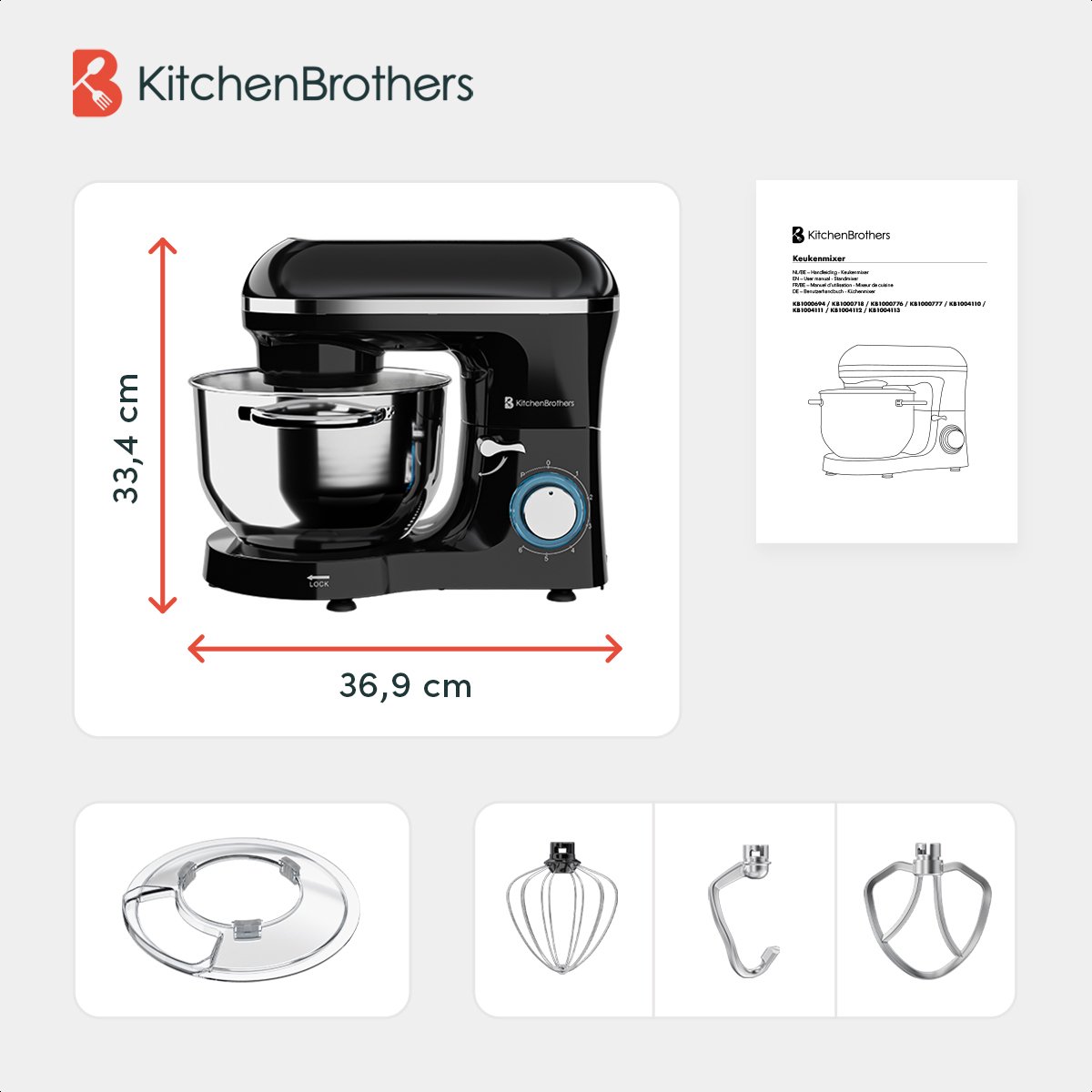 KitchenBrothers 2000W Keukenmachine review: krachtig deeg kneden