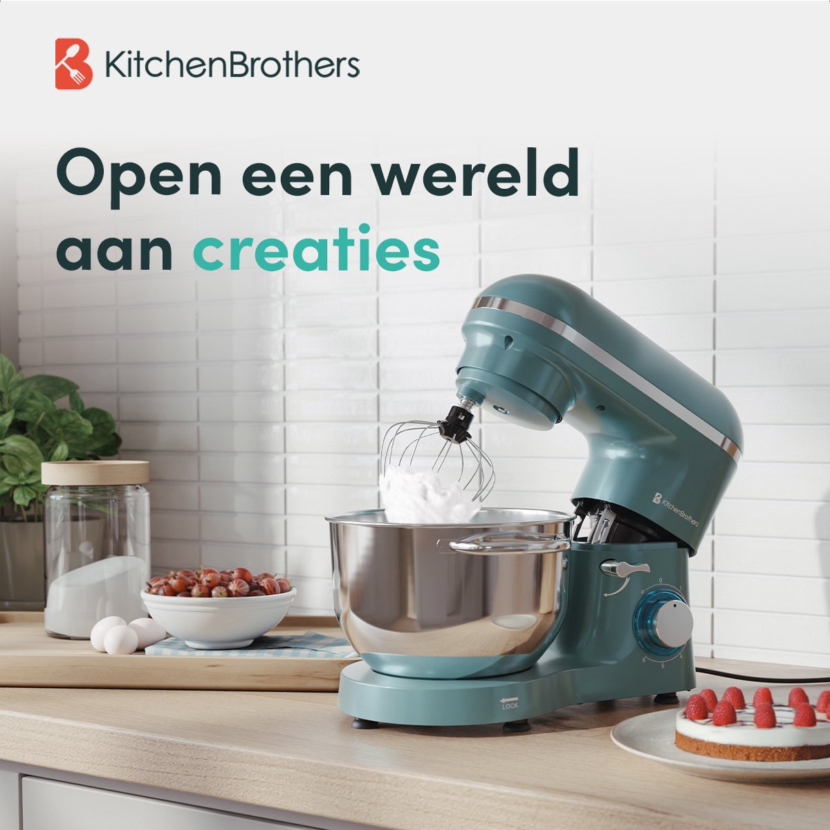 KitchenBrothers 2000W Keukenmachine test: 6,2L mixen, beste koop