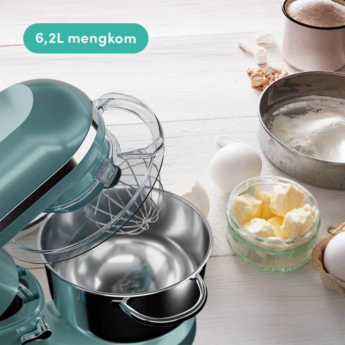 KitchenBrothers 2000W Keukenmachine test: 6,2L mixen, beste koop