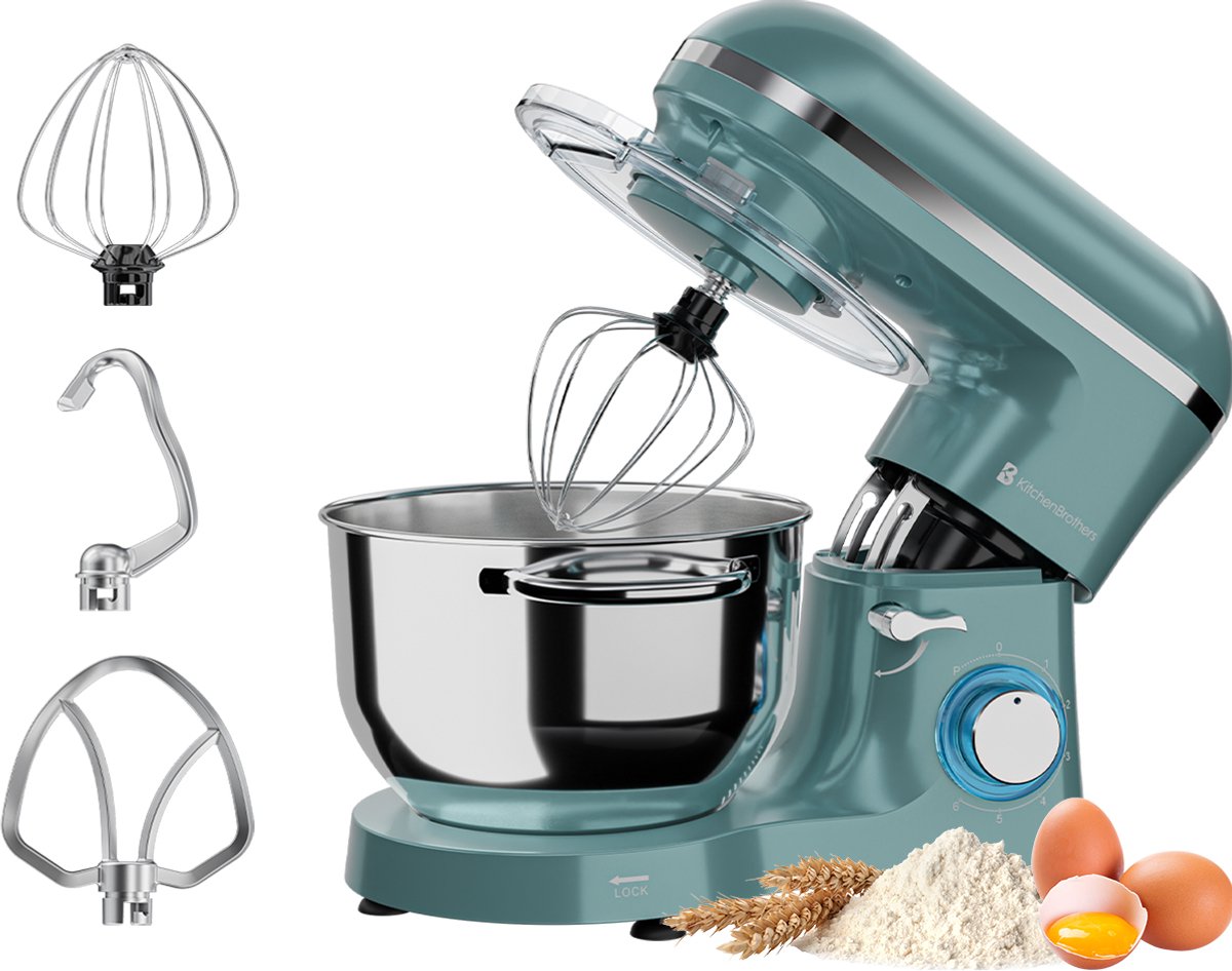 KitchenBrothers 2000W Keukenmachine test: 6,2L mixen, beste koop