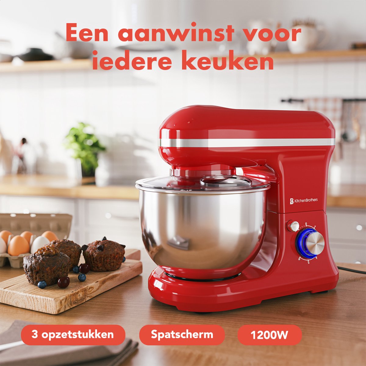 KitchenBrothers Keukenmachine review: 5L deeg kneden, 1200W
