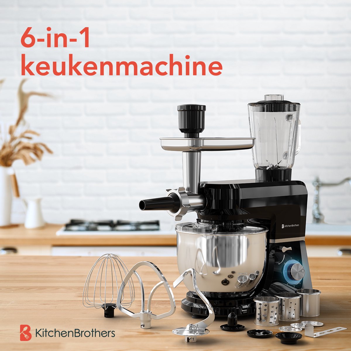 KitchenBrothers Keukenrobot review: 1500W keukenmachine voor deeg