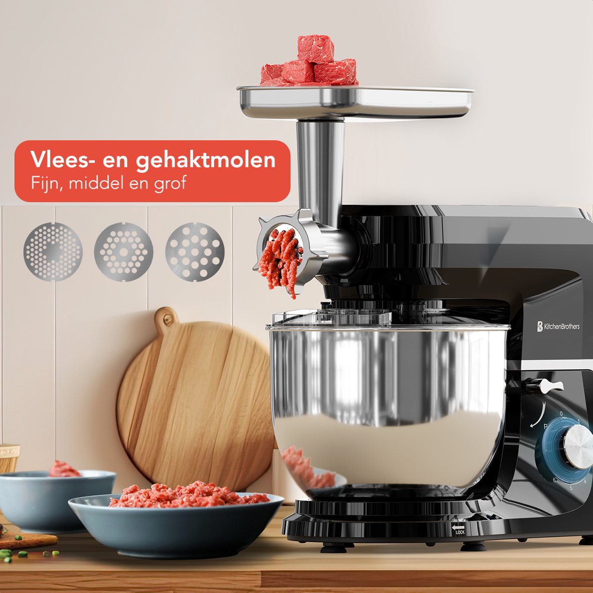KitchenBrothers Keukenrobot review: 1500W keukenmachine voor deeg