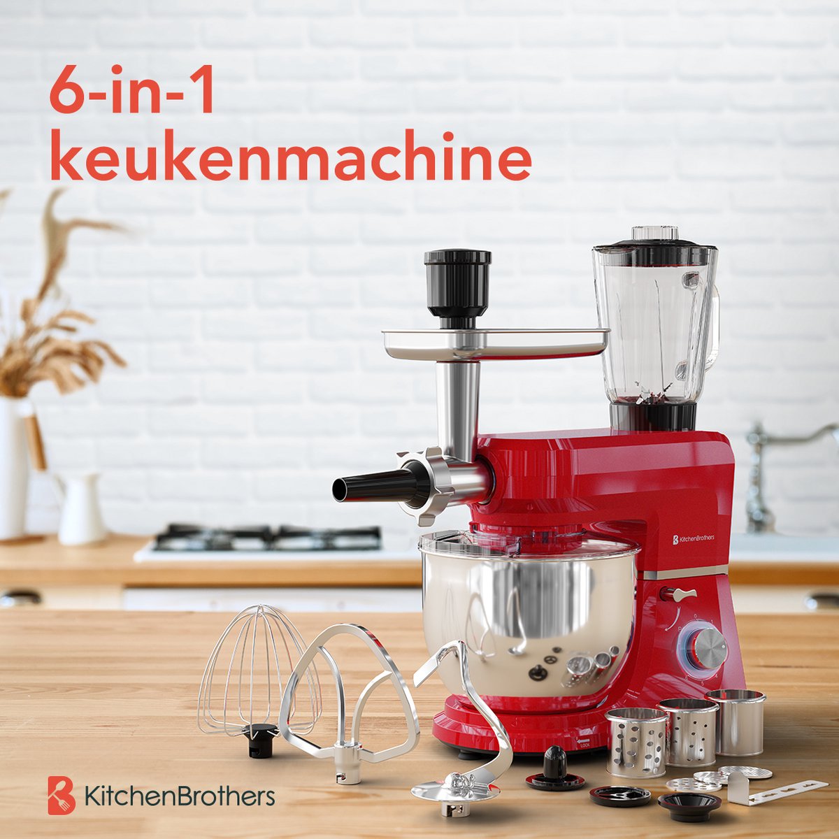 KitchenBrothers Keukenrobot test: 6,2L en 1500W keukenmachine