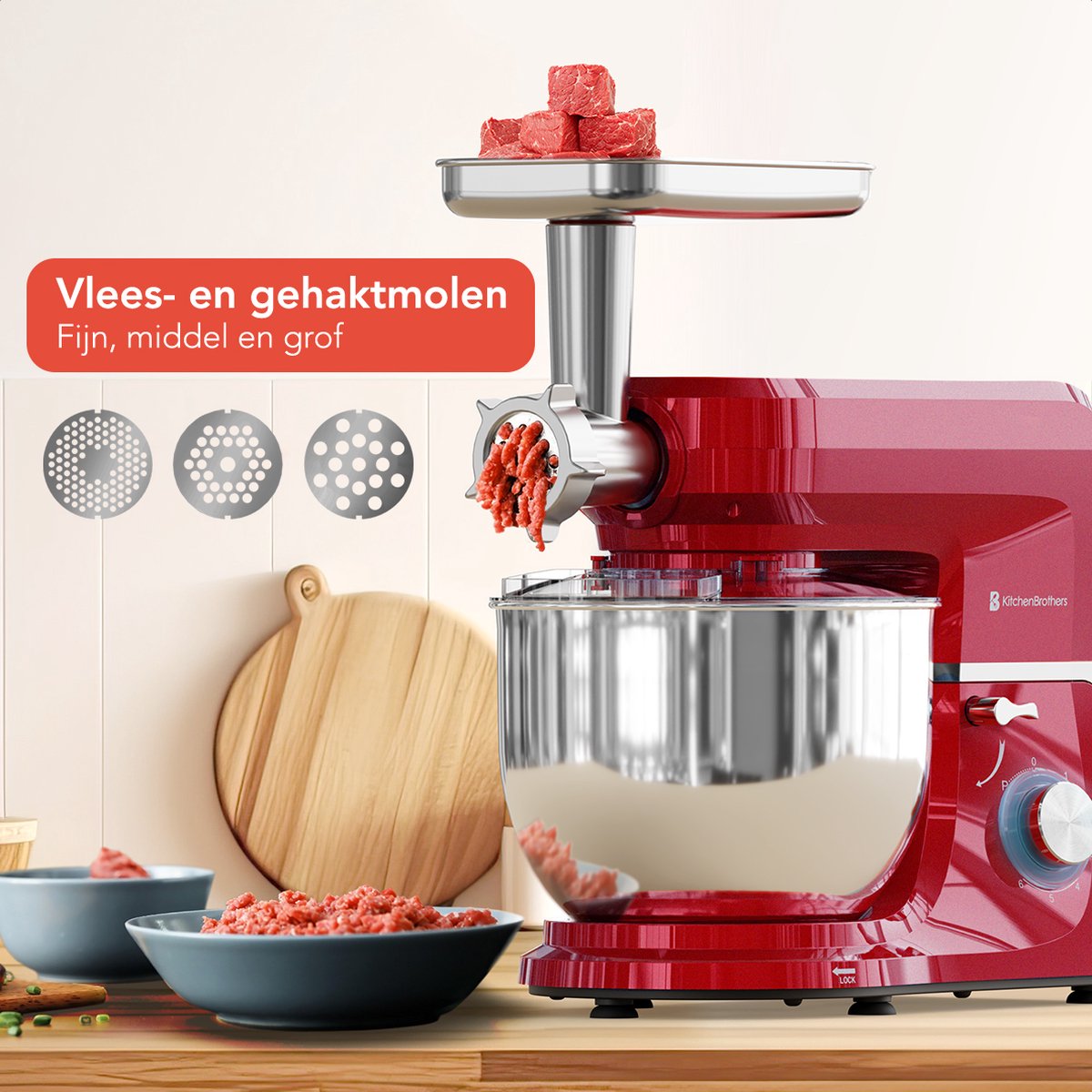 KitchenBrothers Keukenrobot test: 6,2L en 1500W keukenmachine