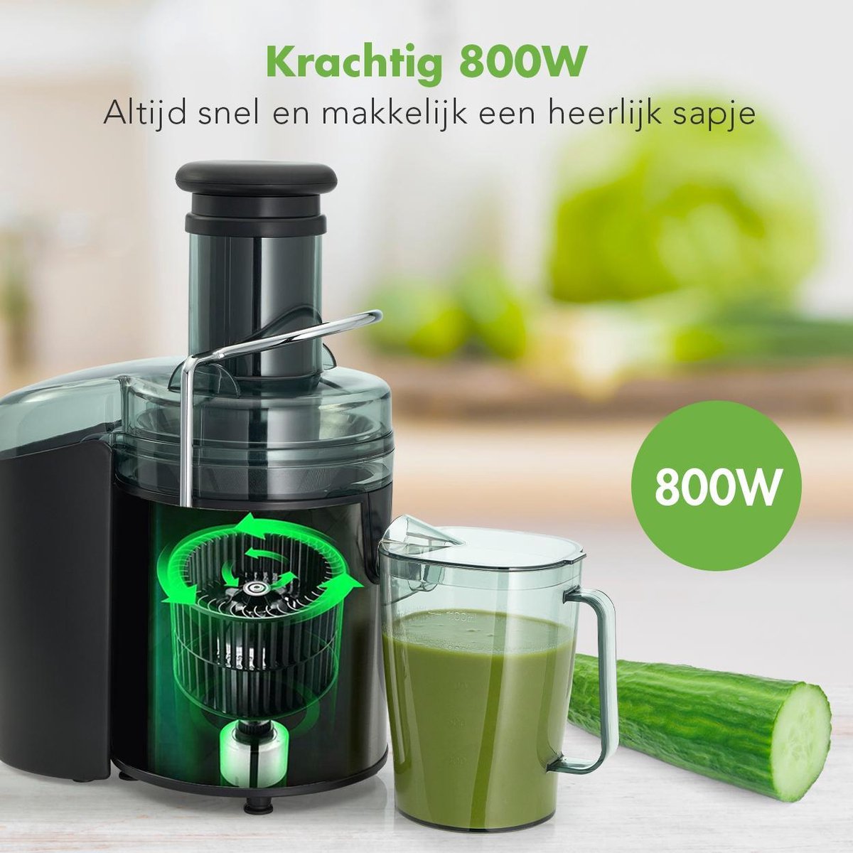 KitchenBrothers Sapcentrifuge review: snel sap met 800W juicer