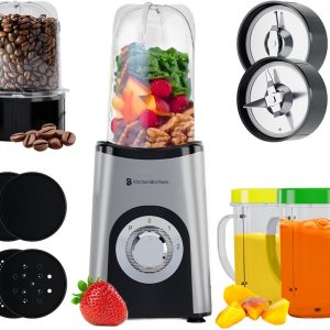 KitchenBrothers Smoothie Blender review: to go gemak, 4 bekers