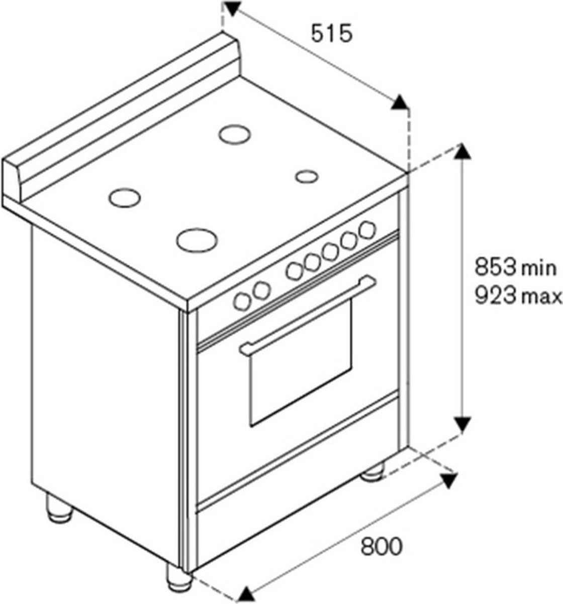 La Germania AM85C61DNT-24 Fornuis 80 cm test: 5-pits gasfornuis