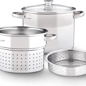 Lamart 3-delige pasta pan - ø22cm - 6 Liter - Alle Soorten Kookplaten review: snel pastakoken voor inductie