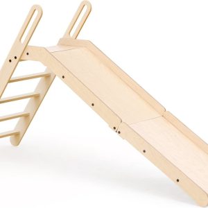 Mamatoyz Kinderglijbaan Montessori Slide Me Slide Massief Hout - Opvouwbaar voor Binnen review compact opbergen houten glijbaan