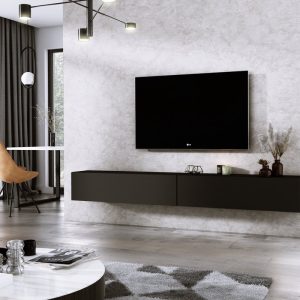 Meubel Square - TV meubel DIAMOND - Mat Zwart - 240cm (2x120cm) - Hangend TV Kast review: ruimtebesparend tv meubel