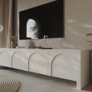 Meubel Square - TV meubel Salamia - Mat Wit - 204cm - TV kasttest