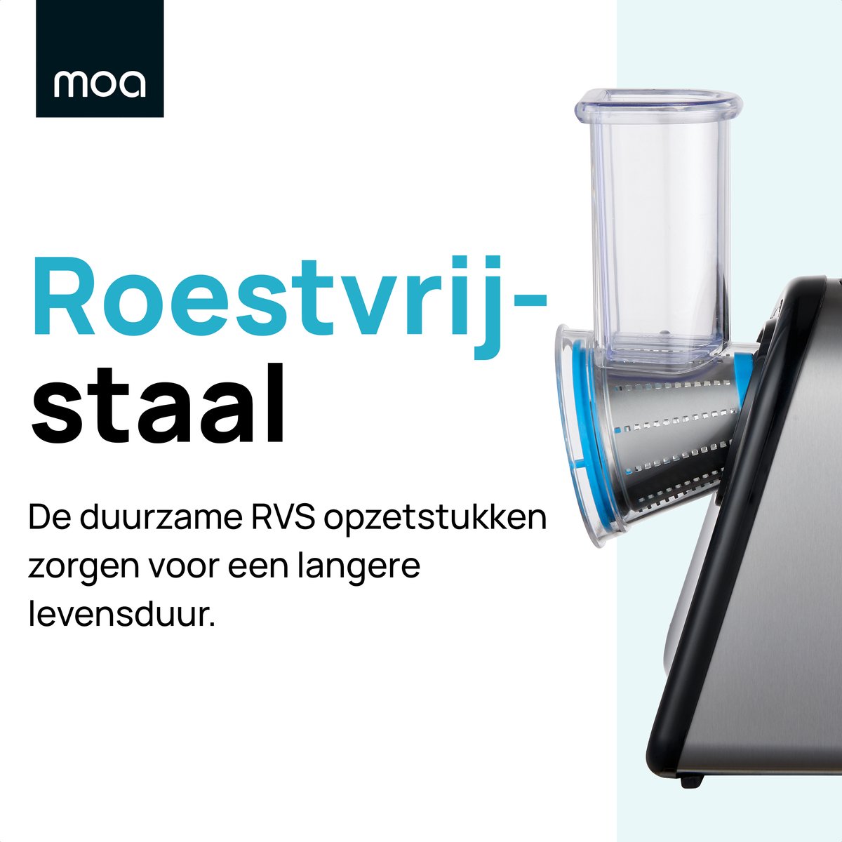 MOA Foodprocessor - Groentesnijder - Hakmolen - Meerdere Opzetstukken - Uiensnijder - RVS/Zwart review: sneller snijden met keukenmachine