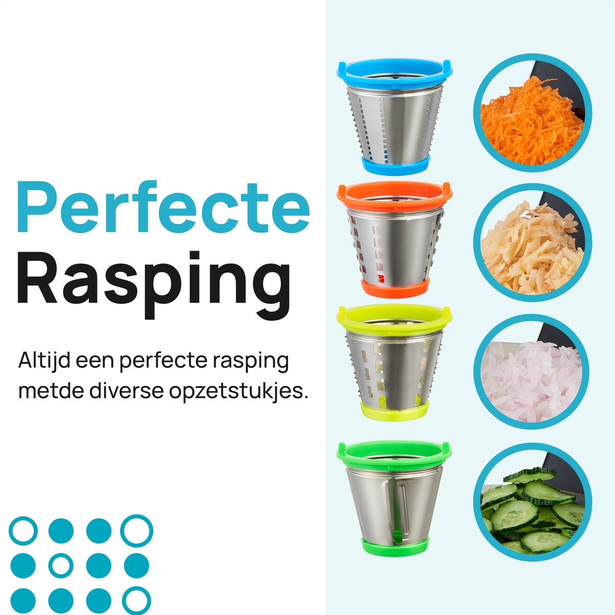 MOA Foodprocessor - Groentesnijder - Hakmolen - Meerdere Opzetstukken - Uiensnijder - RVS/Zwart review: sneller snijden met keukenmachine