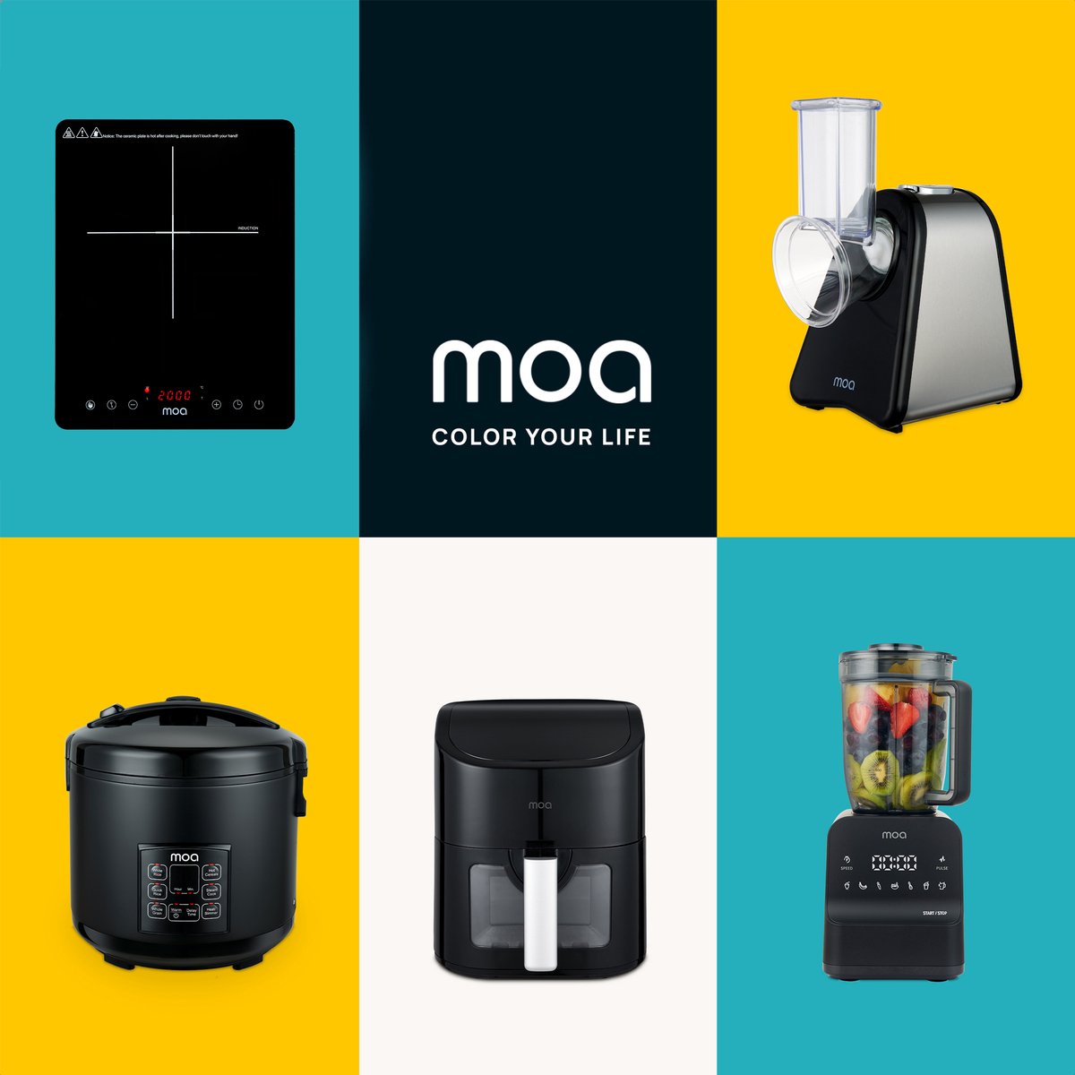 MOA Foodprocessor - Groentesnijder - Hakmolen - Meerdere Opzetstukken - Uiensnijder - RVS/Zwart review: sneller snijden met keukenmachine