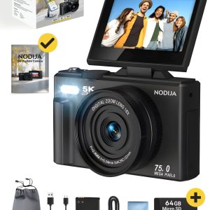 NODIJA Digitale Camera – 5K 75MP – Compact Fotocamera – Vlog Camera review vloggen