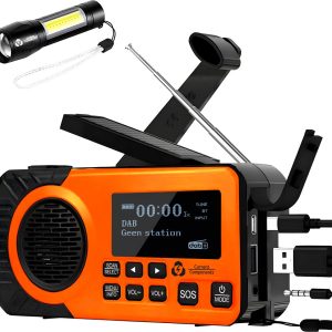 Noodradio - DAB+ - Solar Opwindbaar - Powerbank - Draagbare Radio - Noodpakket - Zaklamp - Opladen en op Batterijen - Bluetooth - Volledig Nederlands review: betrouwbare...