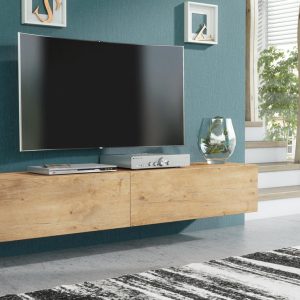Pro-meubels - Zwevend Tv-meubel - Tv kast - Tunis - Eiken - 200cm 2x100cm review: ruimtebesparend tv-meubel