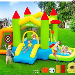 RFWR® Opblaasbaar Springkasteel voor Kinderen met Glijbaan en Verschillende Speelzones review: veilig buitenspeelgoed voor uren speelplezier