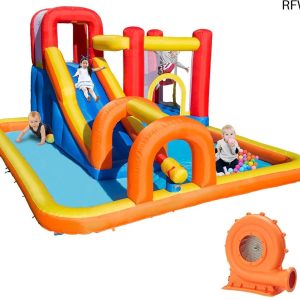 RFWR® Springkasteel met glijbaan voor kinderen review: veilig