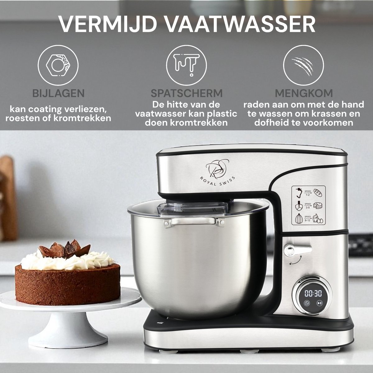 Royal Swiss® Keukenmachine 16L review: snel brooddeeg kneden