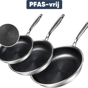 RVS Koekenpan 3-delige Pannenset review: perfect voor inductie