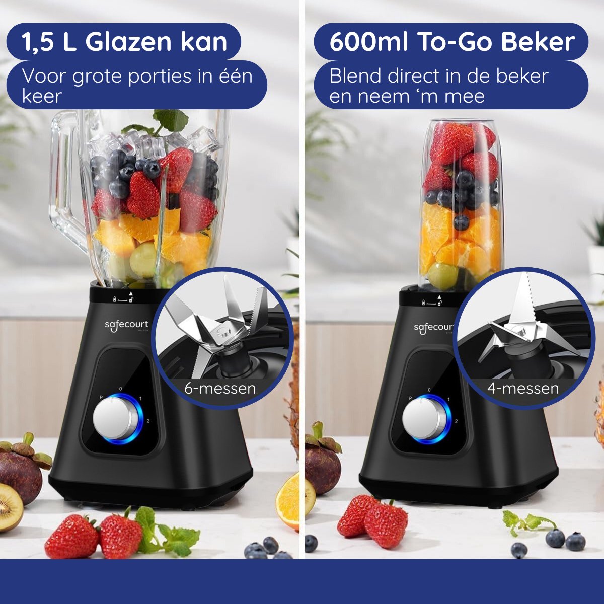 Safecourt Kitchen Blender review: 1300W voor ijs crushen