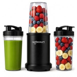 Safecourt Kitchen Power Blender – 1200W – Smoothie Maker voor IJs & Bevroren Fruit – BPA-vrij – To-Go Beker – Zwart review: razendsnel ijs crushen, beste blender voor smoothies