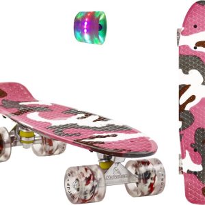 Sajan - Skateboard - LED - Penny board - Camouflage Roze - 22.5 inch - 56cm - Skateboard met Verlichting review: betere zichtbaarheid