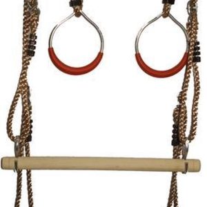 Schommelzitje met trapeze en ringenset PP touwen test voor tuin