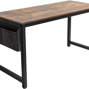SensaHome - Retro Schrijftafel/Bureau - Computertafel met Metalen Frame - Werktafel in Rustieke Houtlook - Vintage Look - Zwart/Bruin review: ideale thuiswerkplek met stevig...