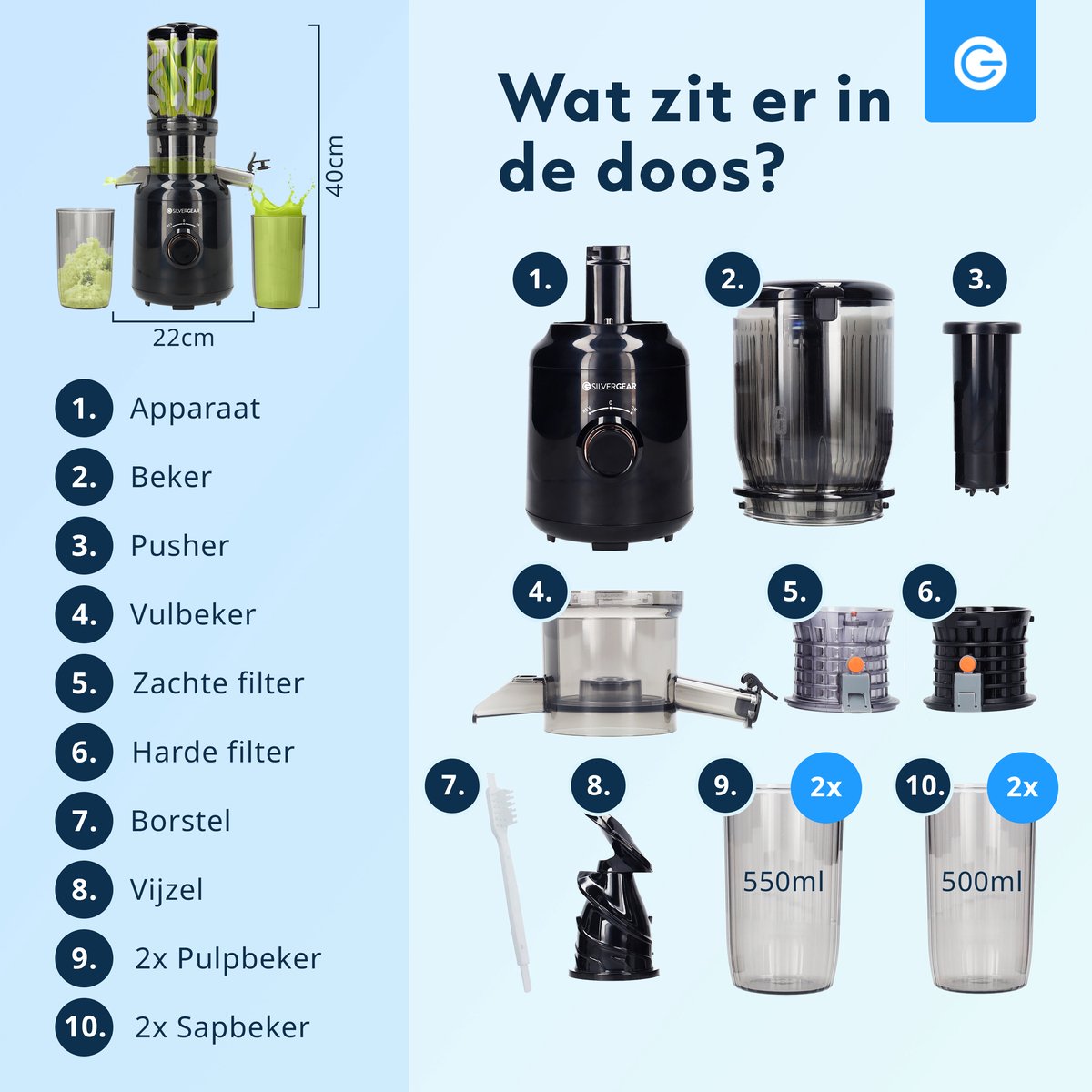 Slowjuicer XL 1000ml review: koud persen met 104mm vulopening