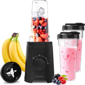 Smoothie Blender to go met 2x Beker 600ML – Maker - Zwart – Vivid Green review: onderweg smoothies, beste koop