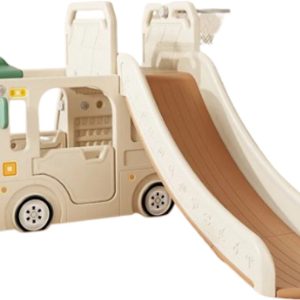 Speeltoestel Peuter Busje Robuust Crème/Beige met glijbaan review