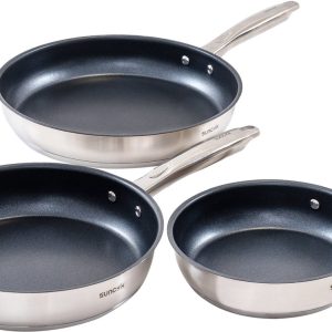 SUNCOK–RVS Koekenpannenset 3-delig Ø20/24/28 cm review inductie