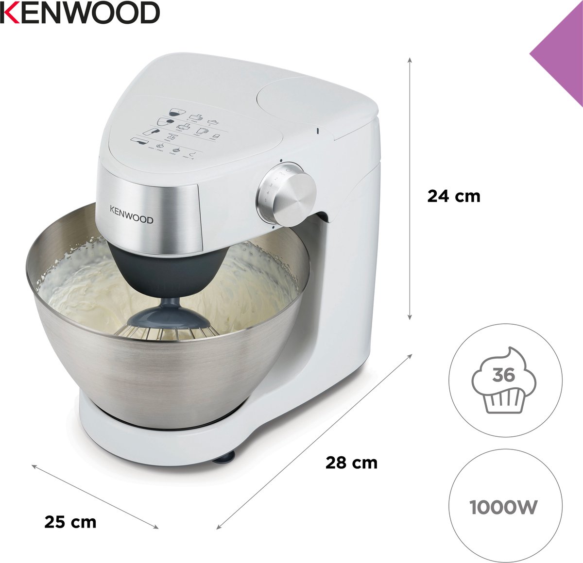 Test Kenwood Prospero+ KHC.29.H0WH - Keukenmachine - wit: kneden