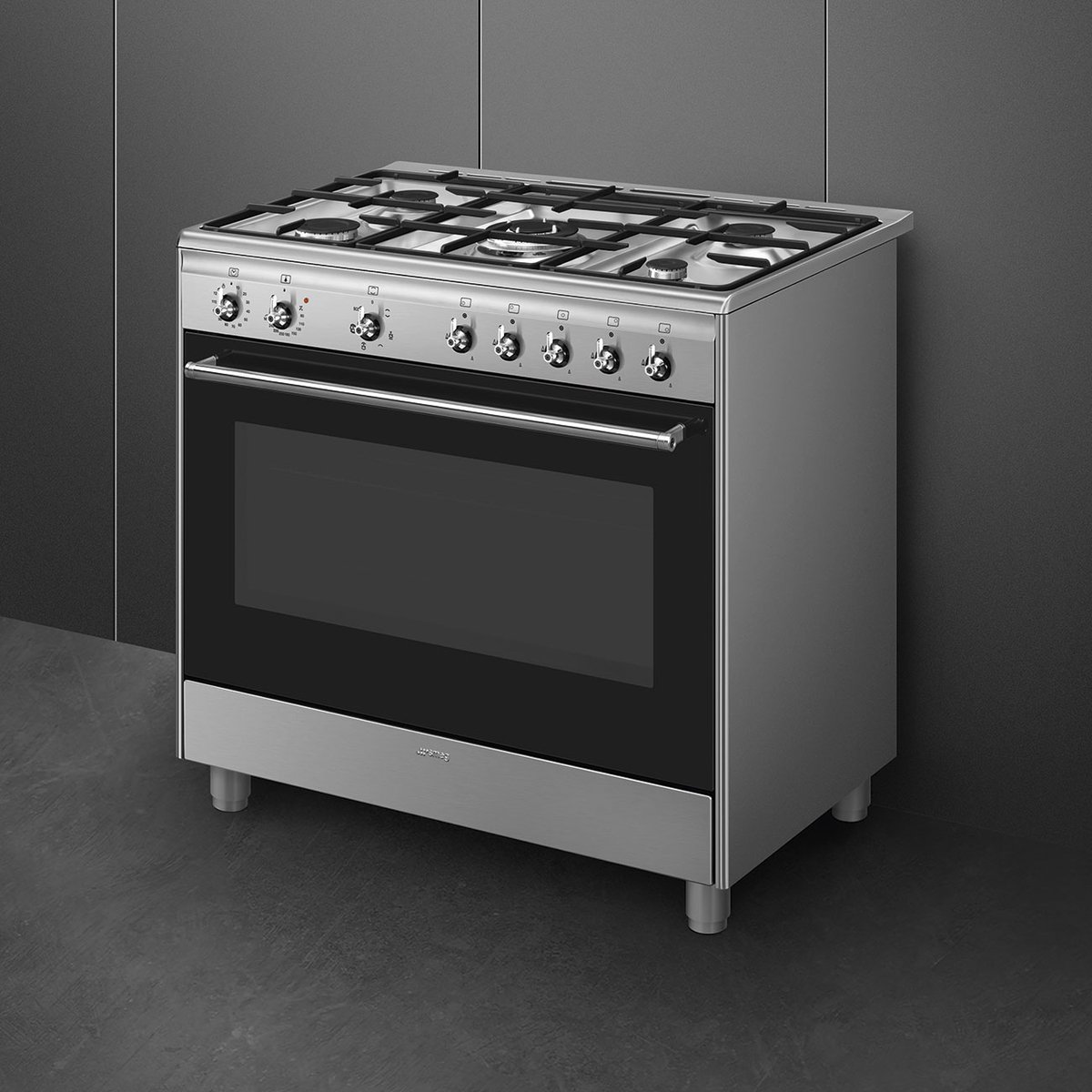 Test wok SMEG CX91GMXNLK - Gasfornuis - 90 cm - RVS - 5 kookzones