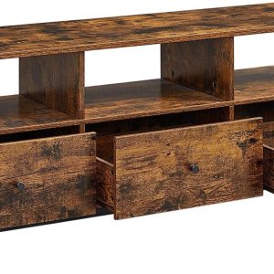 Tv-Kast, TV Meubel Tot 75 inch, Met 3 Laden, Vintage Bruin-Zwart review