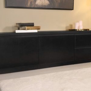 Tv meubel melamine Cassie zwart 200cm review: duurzaam tv kast