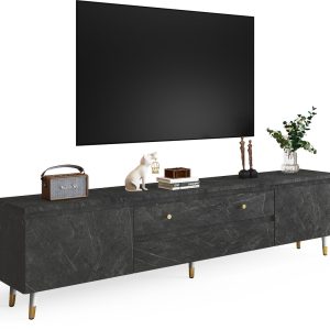 TV Meubel Zwart met Marmerlook review: ruime opbergruimte, modern