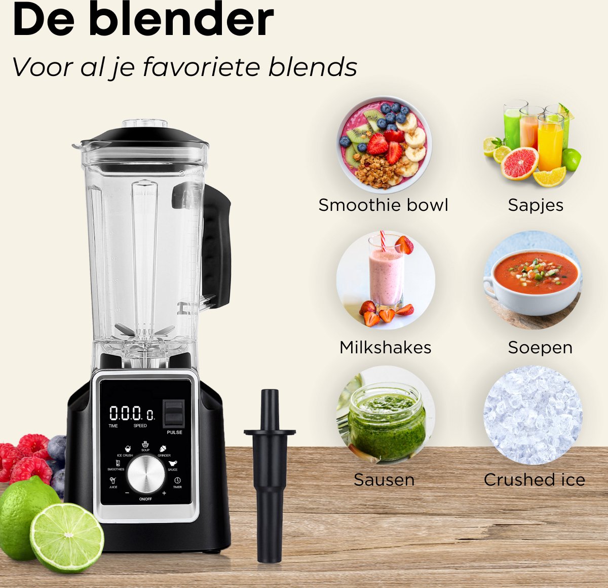 VAIVE Pro+ Power Blender - 2L - 2200W - 9 Snelheden - Perfect voor Smoothies & IJscrushen review: sneller smoothies en ijs crushen, krachtig keukenapparaat