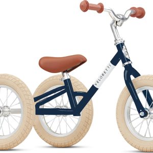 Veloretti Driewieler 2 in 1 Loopfiets met zijwieltjes - 1.5 t/m 4 jaar - 12 inch - Donkerblauw review: veilig balans leren
