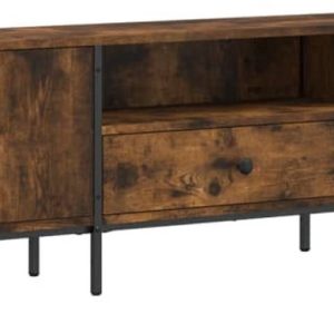 vidaXL - Tv-meubel - met - lade - 200x25x44 - cm - bewerkt - hout - gerookt - eikenkleur review: veel opbergruimte en industrieel design