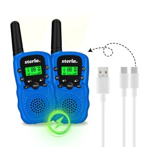 Walkie Talkie Set voor Kinderen - Oplaadbaar USB-C - Bereik tot 3 km - Zaklamp - Valbestendig - Compact en Lichtgewicht - Blauw review: ideaal kinderspeelgoed met 3 km bereik